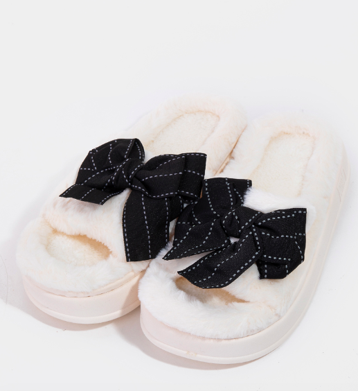 BOW OPEN TOE SLIPPERS