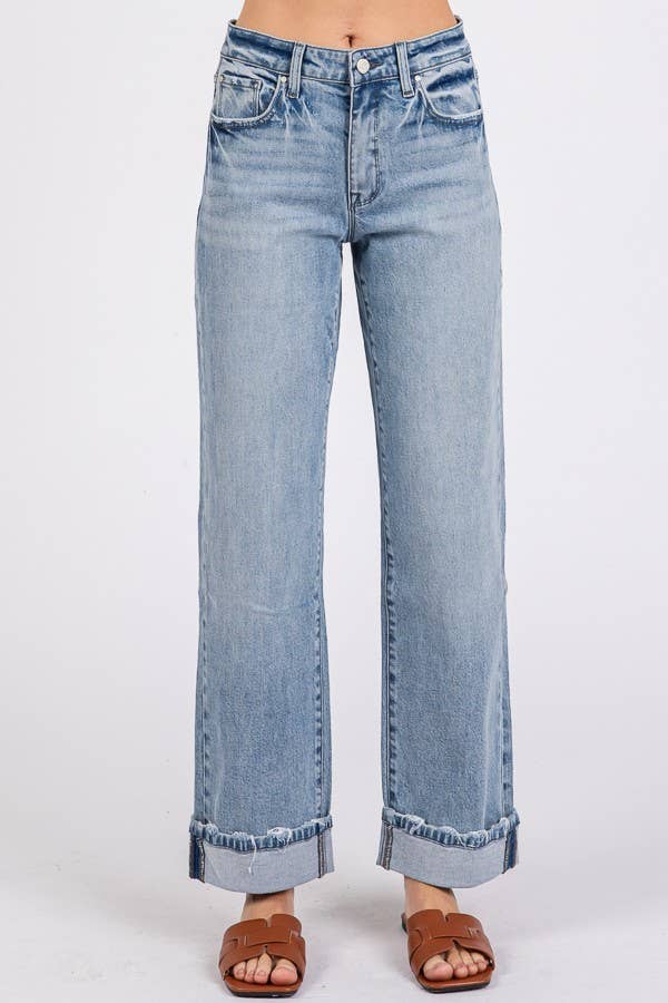 STONE MID RISE COMFORT BAGGY STRAIGHT