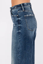 THE MARLOW HIGH RISE SUPER STRETCH WIDE LEG W/ DESTROYED HEM