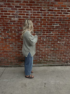 WASHED AND WEATHERED DROP SLEEVE SWEATER