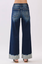 THE MEADOWS HIGH RISE STRETCH WIDE LEG W/ CUFFED HEM JEANS