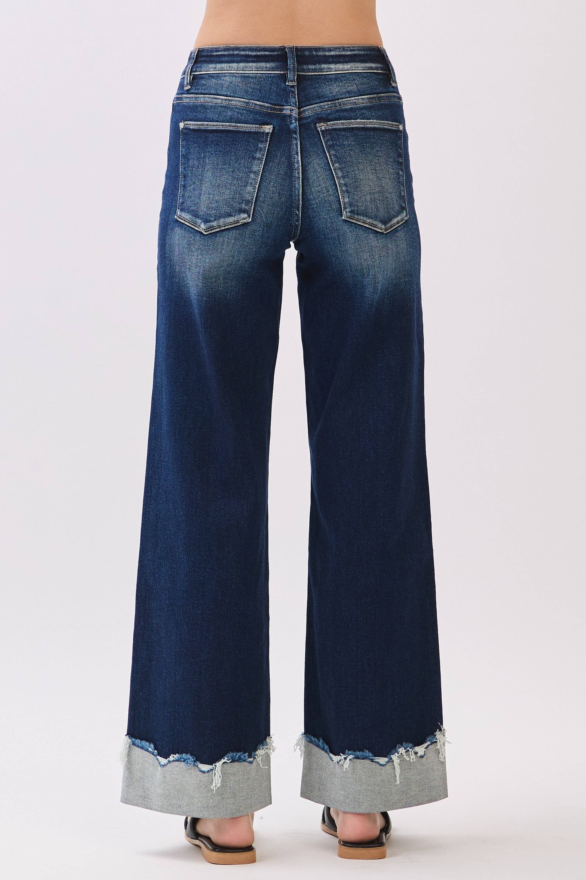THE MEADOWS HIGH RISE STRETCH WIDE LEG W/ CUFFED HEM JEANS
