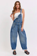 MELLA MID WAIST BARREL OVERALLS