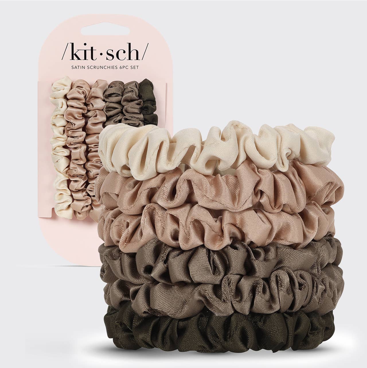SATIN SCRUNCHIES - 6 PC