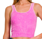 LALA SEAMLESS PADDED SQUARE-NECK BRA/TANK