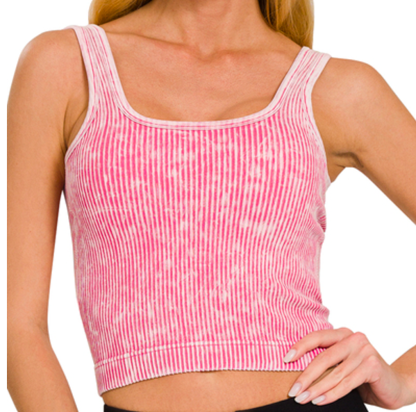 LALA SEAMLESS PADDED SQUARE-NECK BRA/TANK