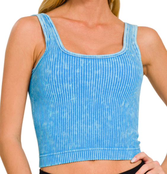 LALA SEAMLESS PADDED SQUARE-NECK BRA/TANK