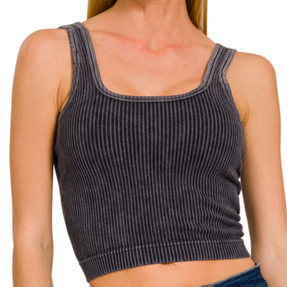 LALA SEAMLESS PADDED SQUARE-NECK BRA/TANK