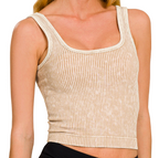 LALA SEAMLESS PADDED SQUARE-NECK BRA/TANK