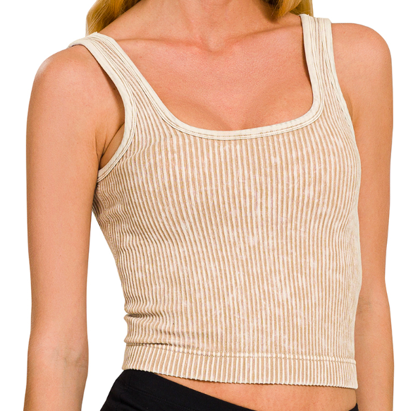 LALA SEAMLESS PADDED SQUARE-NECK BRA/TANK