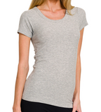 SMOKES RIBBED ROUND NECK TOP