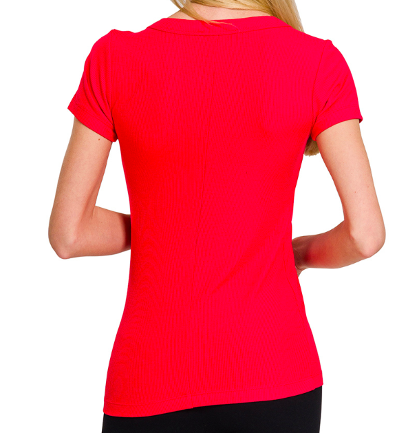 SMOKES RIBBED ROUND NECK TOP