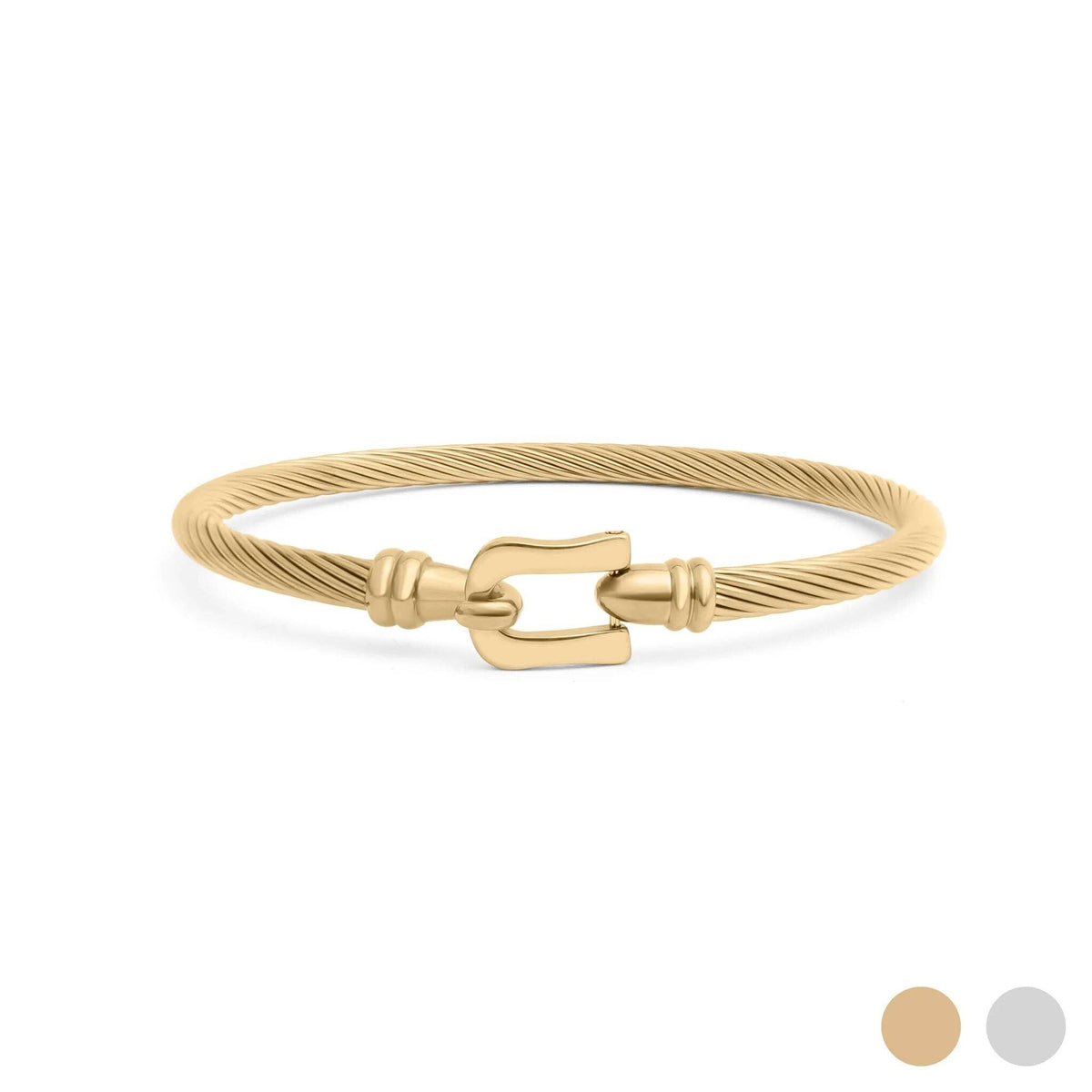BUCKLE BANGLE BRACELET - 18K GOLD PVD
