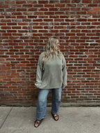 WASHED AND WEATHERED DROP SLEEVE SWEATER
