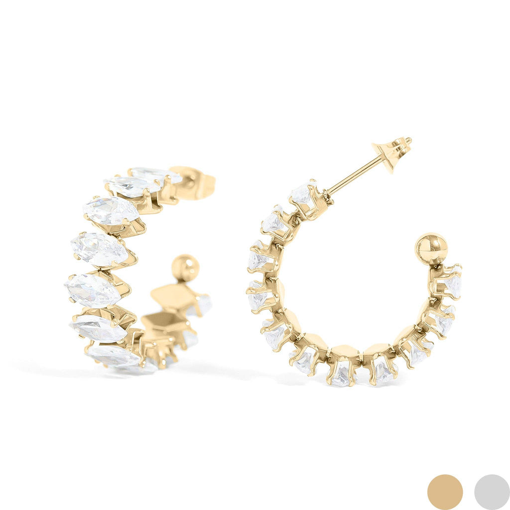 MARQUIS MAYA HOOPS - 18K GOLD PVD