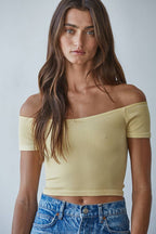RIA RIBBED OFF THE SHOULDER TOP