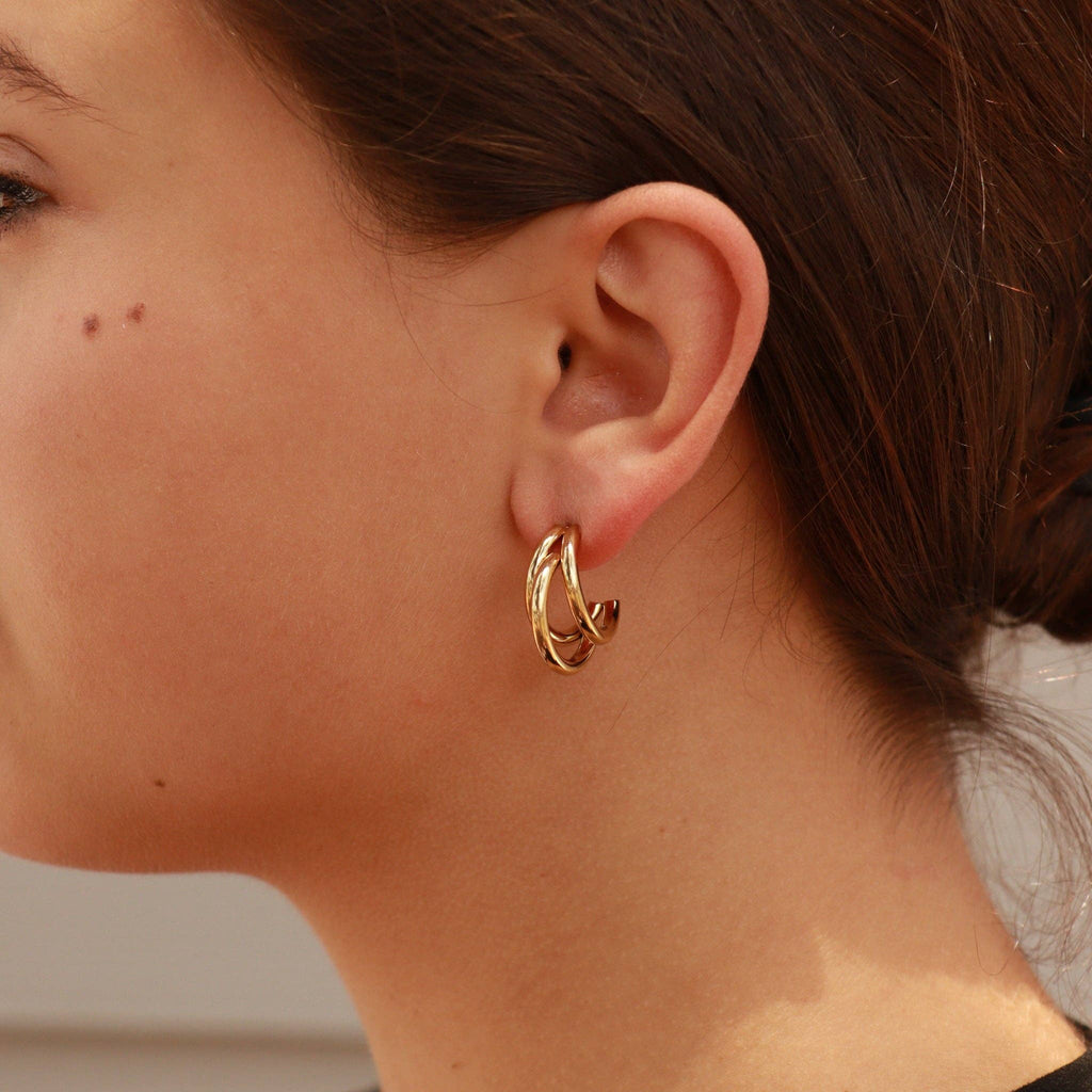 STEEL STATEMENT HUGGIES - 18K GOLD PVD
