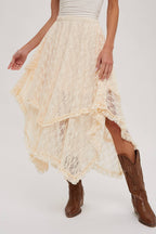 LIDDI LACE TIER MIDI SKIRT