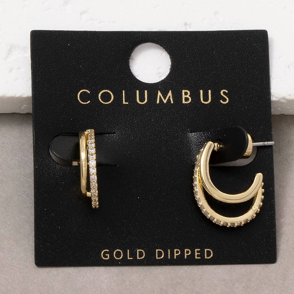 DOUBLE LAYERED HOOP EARRINGS