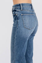 BELLS HIGH RISE STRETCH WIDE LEG FLARE W/ CUFFED HEM