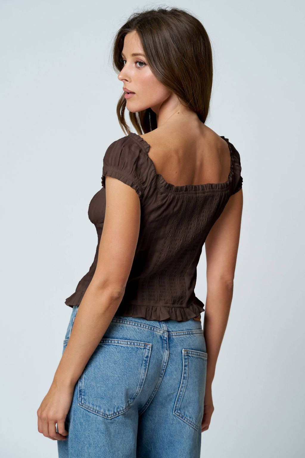 THE CINNAMON GIRL BUTTON DOWN TOP