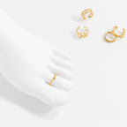 STEEL POINT TOE RING - 18K GOLD PVD