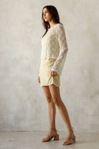 SELI CROCHET BELL SLEEVE TOP