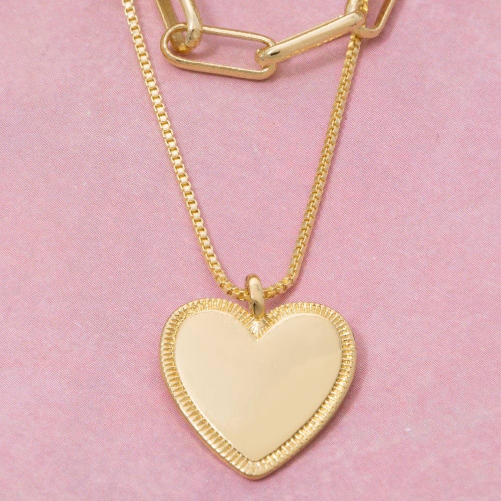 HEARTS PENDANT CHAIN LAYERED NECKLACE