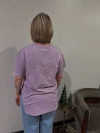 FREE BIRD PURPLE SIDE SLIT GRAPHIC TEE