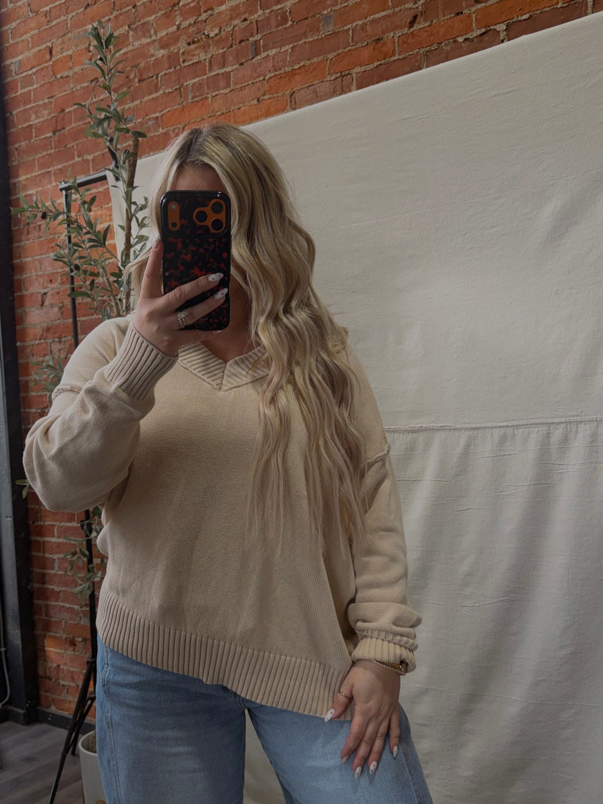 VELLA V NECK SWEATER