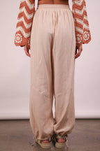 WINDY CREAM WIDE LEG LINEN PANTS