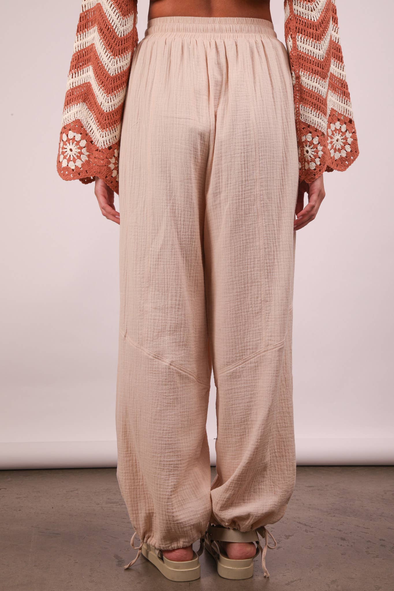 WINDY CREAM WIDE LEG LINEN PANTS