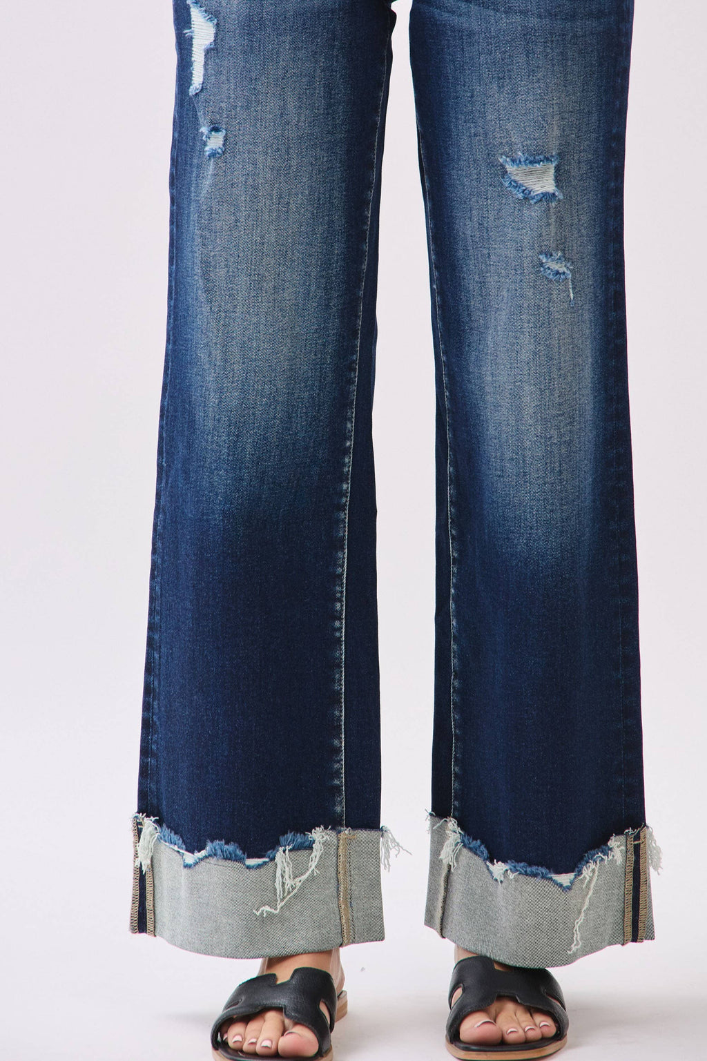 THE MEADOWS HIGH RISE STRETCH WIDE LEG W/ CUFFED HEM JEANS