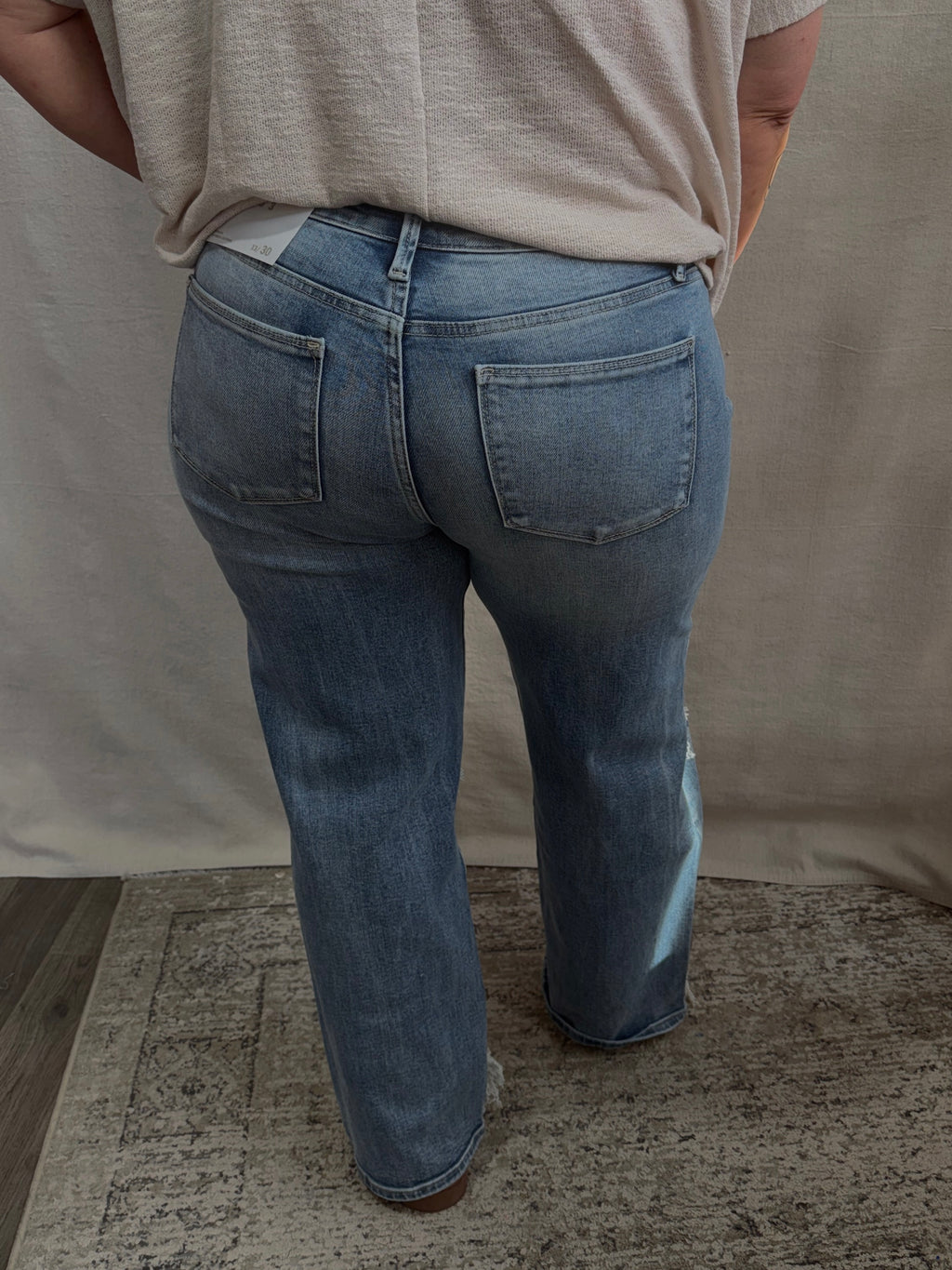 ELARA HIGH RISE STRETCH SLIM WIDE LEG W/ DESTROYED HEM