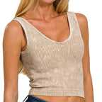 LALA SEAMLESS PADDED V-NECK BRA/TANK