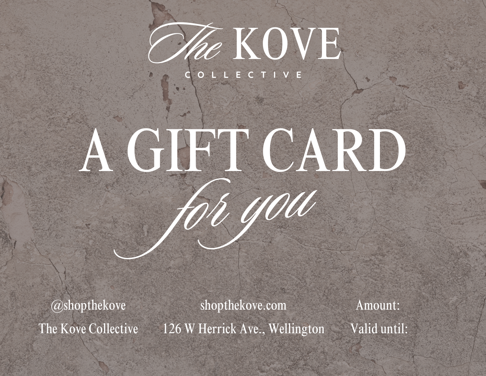 THE KOVE COLLECTIVE GIFT CARD
