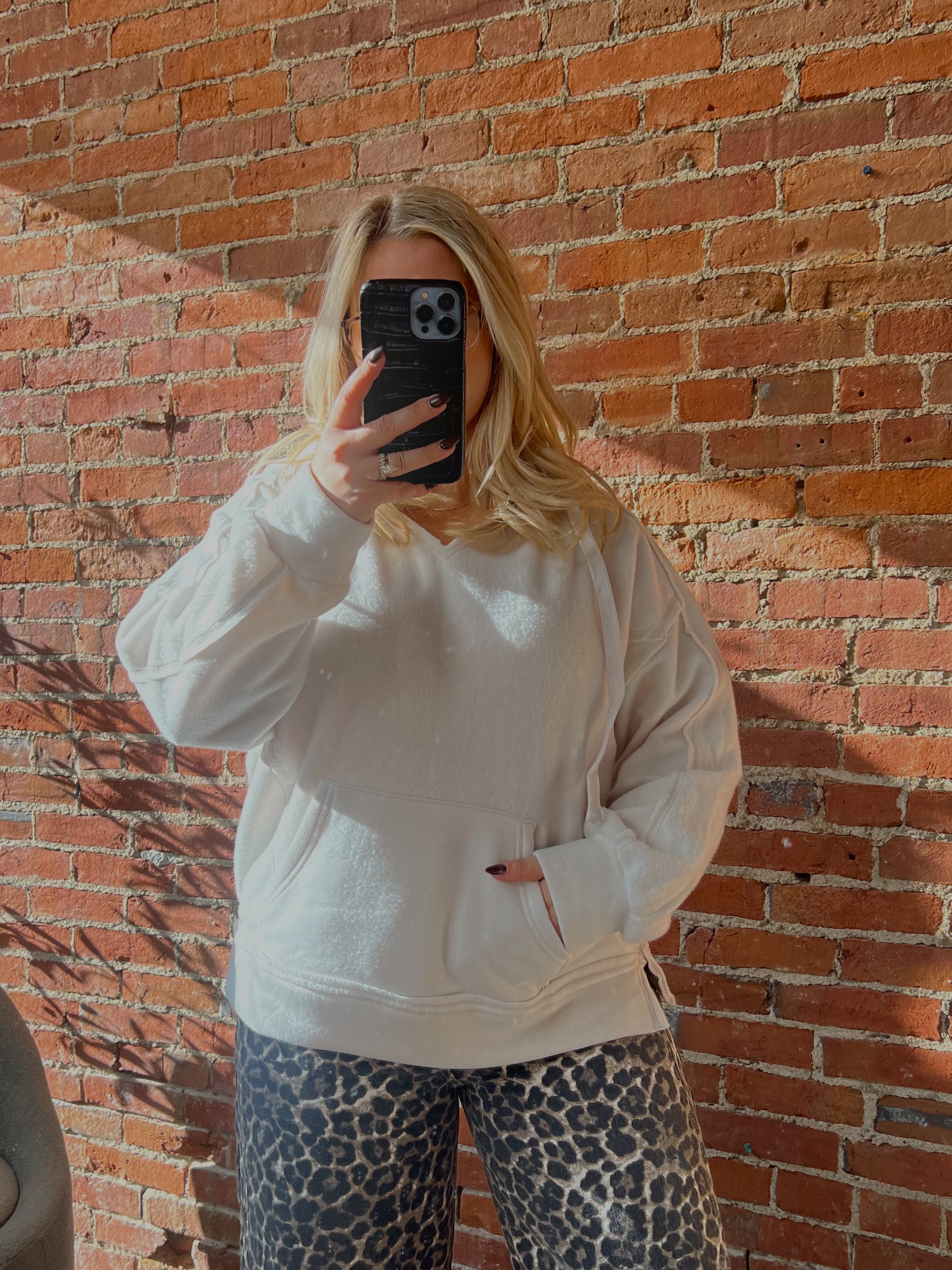 THE SHADOWS HOODIE KNIT TOP