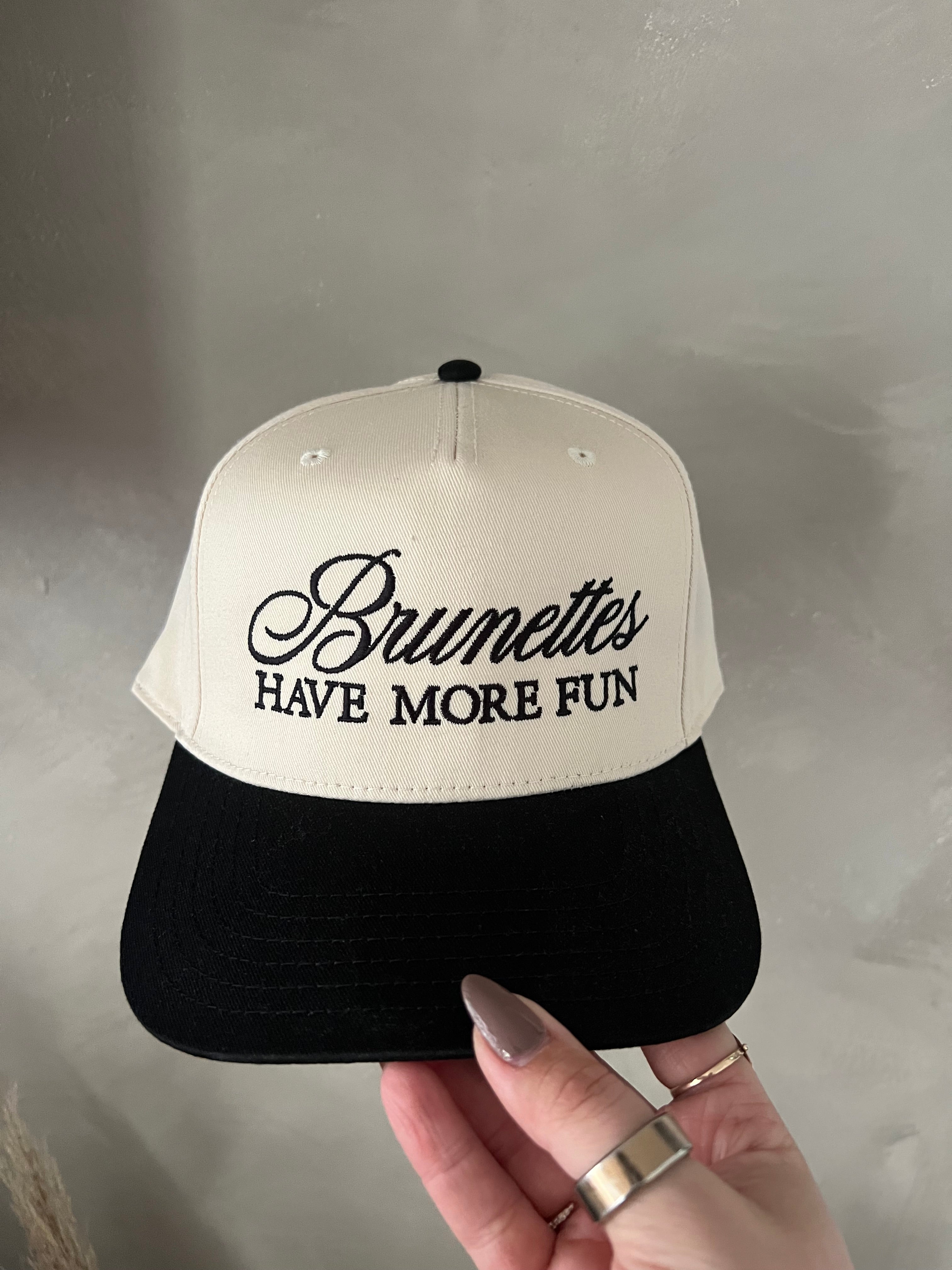 BRUNETTES HAVE MORE FUN TRUCKER HAT