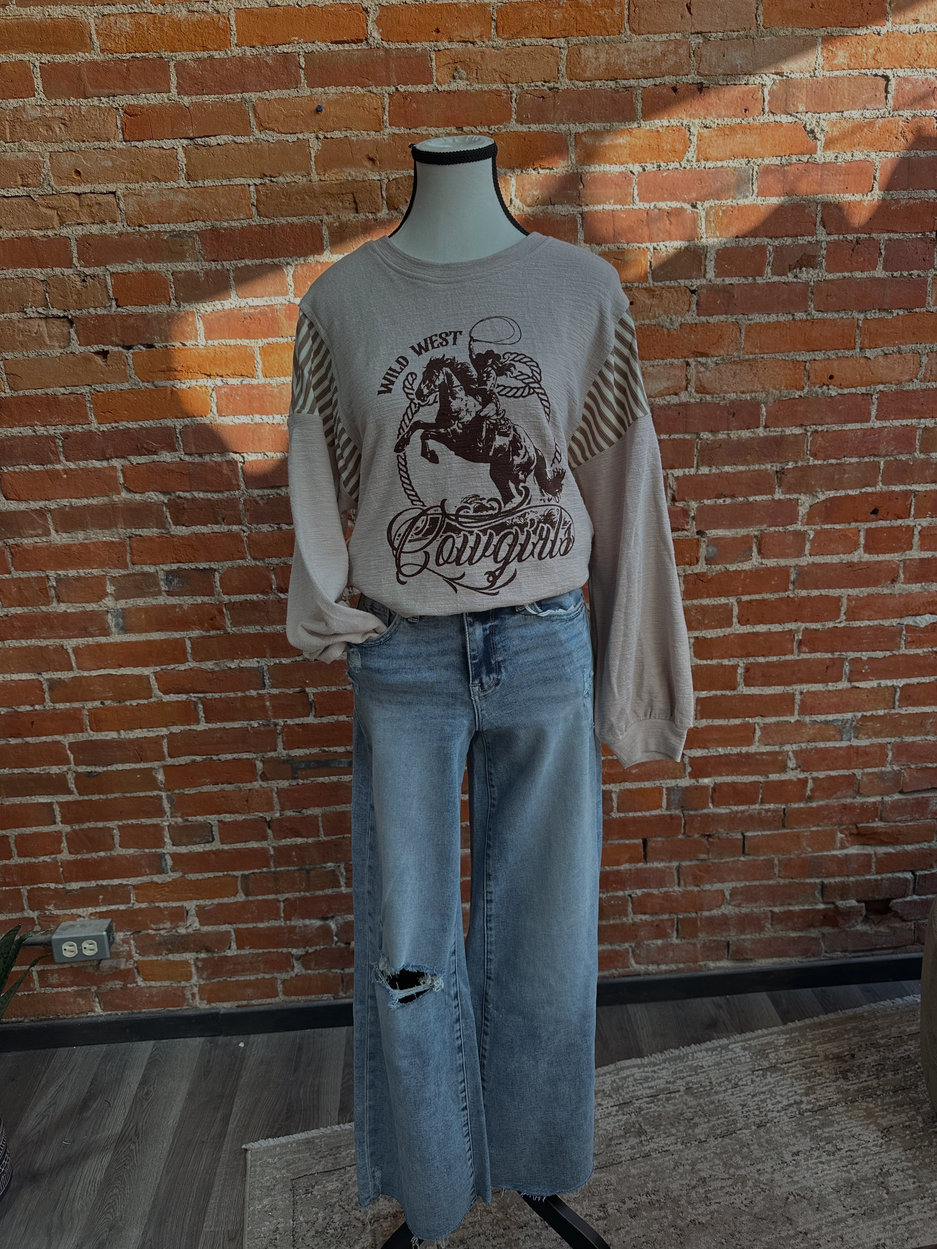 COWBOYS WESTERN STRIPE LONG SLEEVE