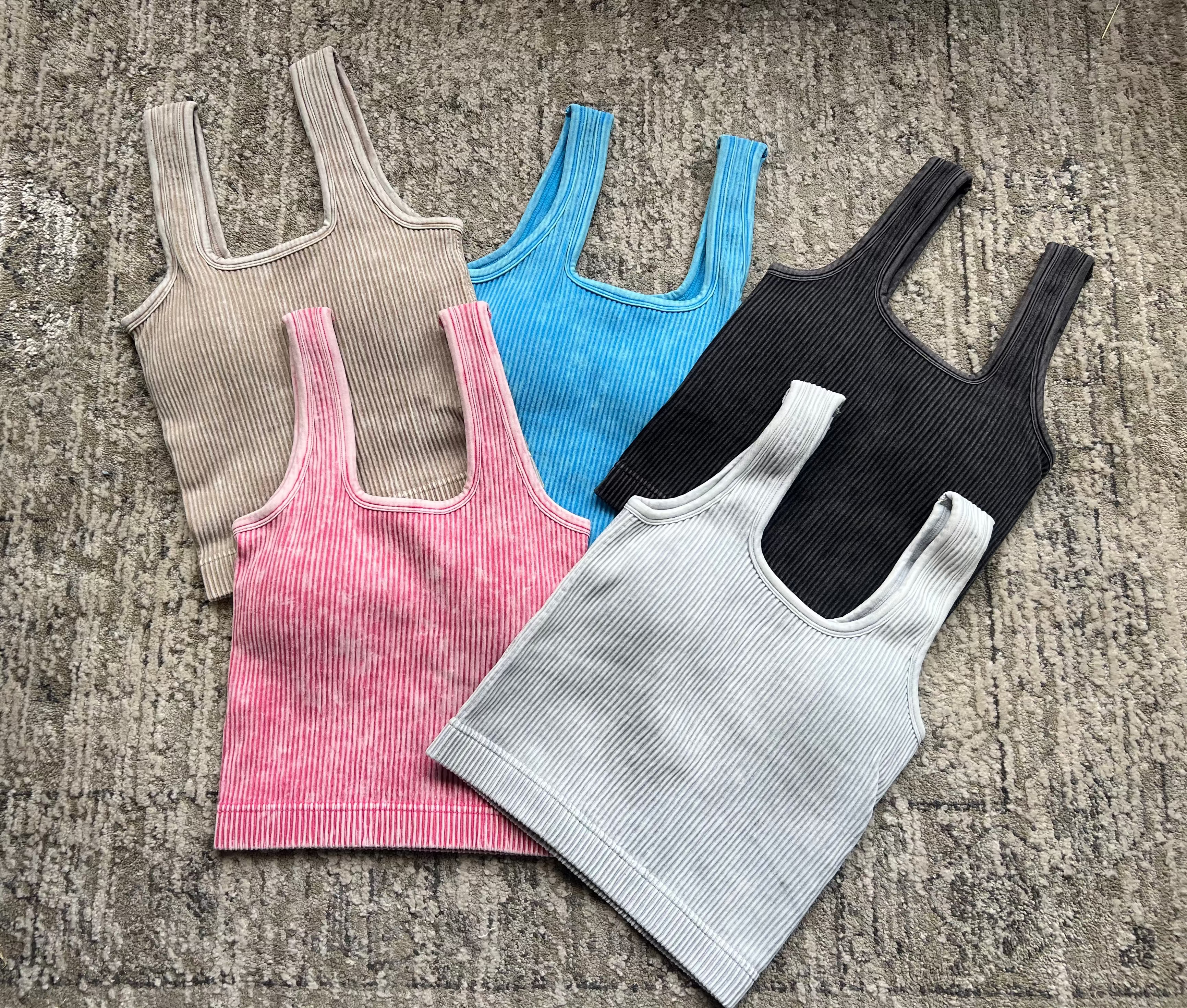LALA SEAMLESS PADDED SQUARE-NECK BRA/TANK