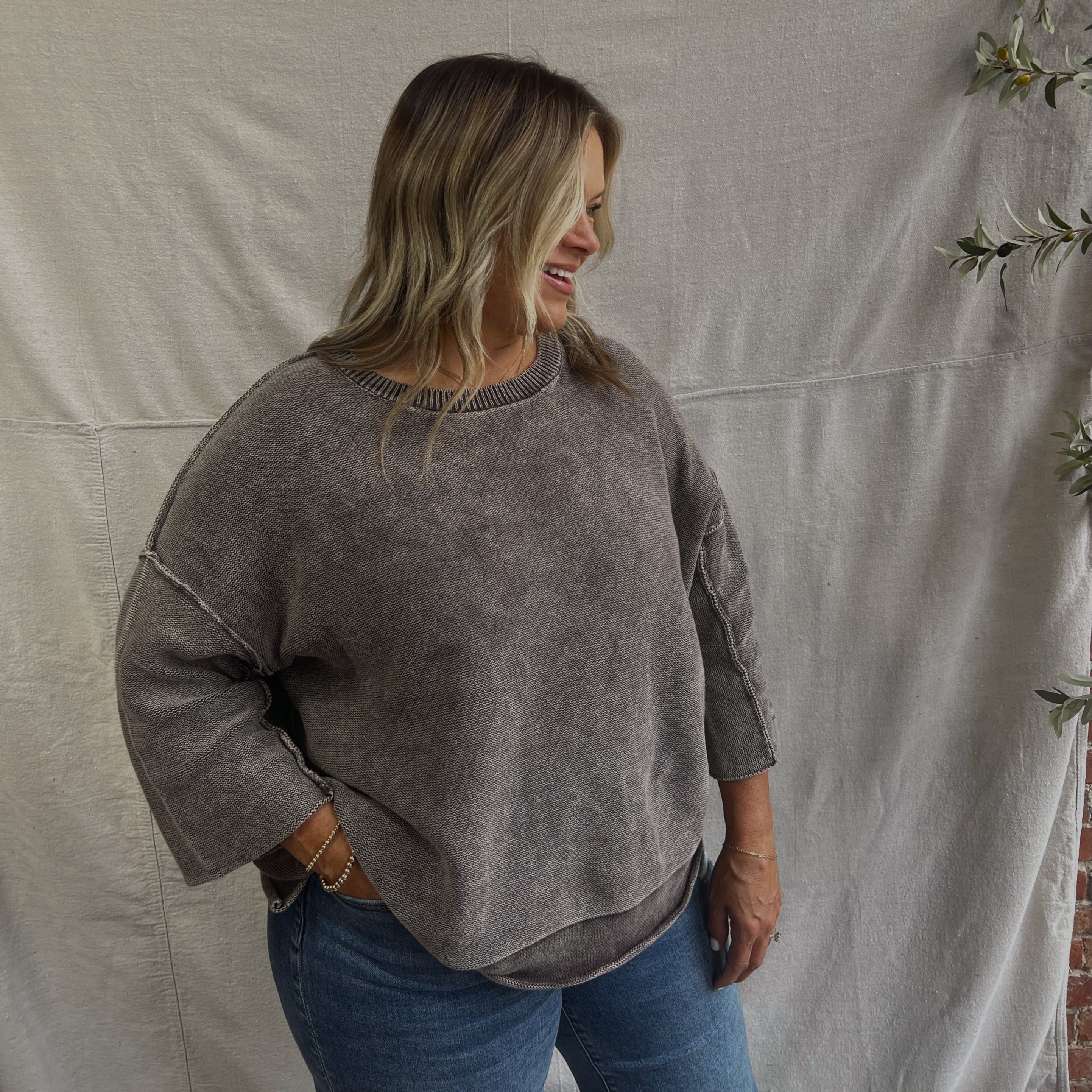 FALLE 3/4 BOXY SWEATER