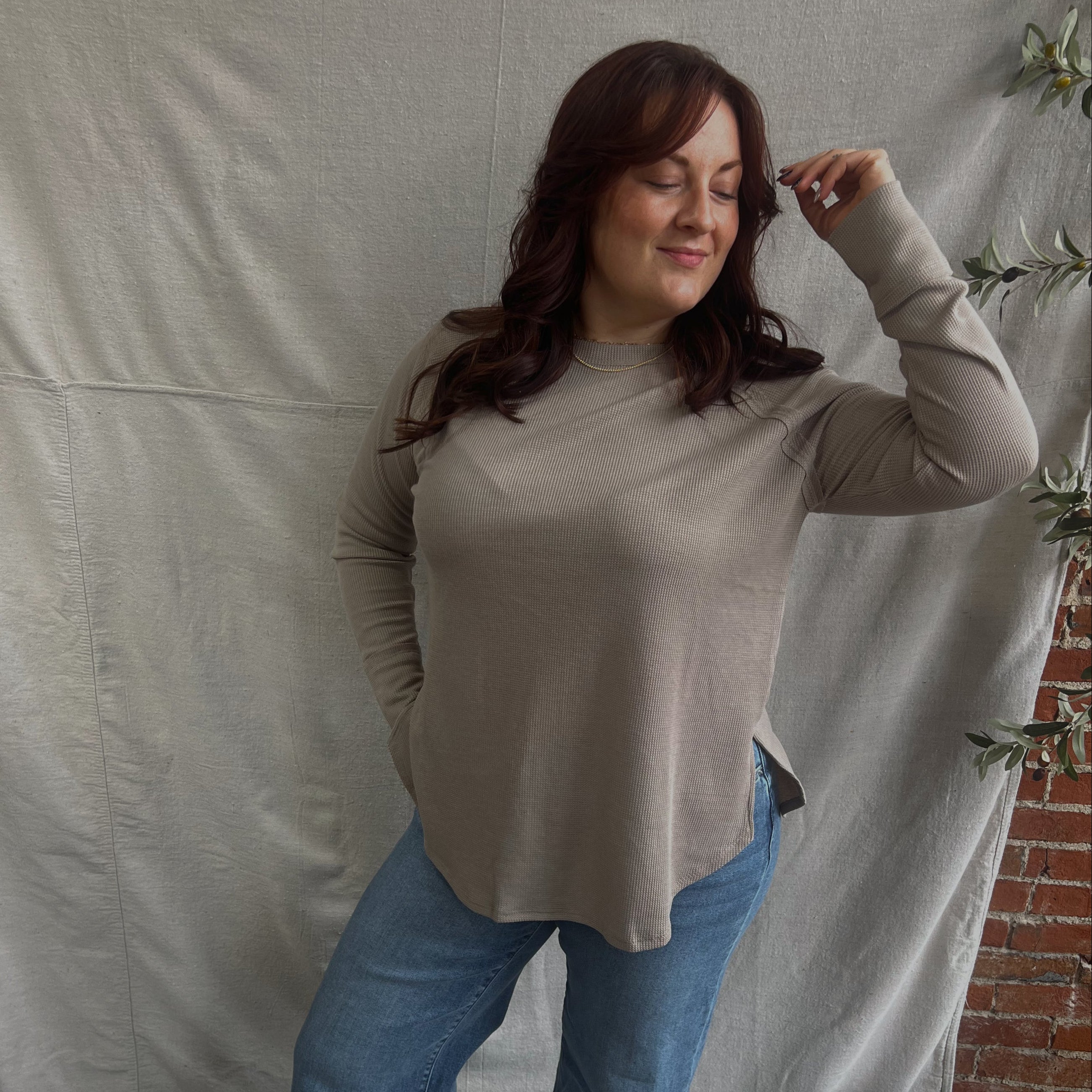 JULES WAFFLE LONG SLEEVE TOP (MULTIPLE COLORS)