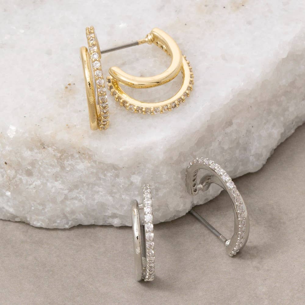DOUBLE LAYERED HOOP EARRINGS