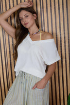 THE VERY V NECK TEXTURED TOP