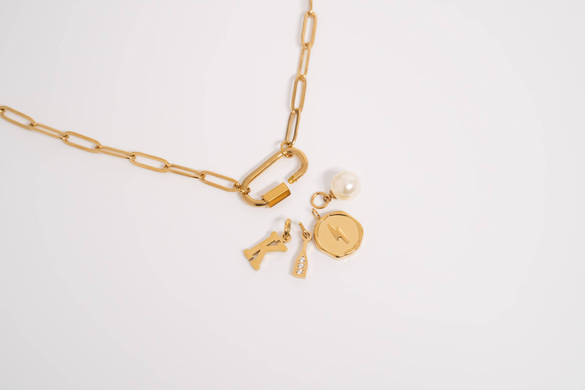 CARABEE NECKLACE - 18K GOLD PVD