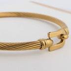 BUCKLE BANGLE BRACELET - 18K GOLD PVD