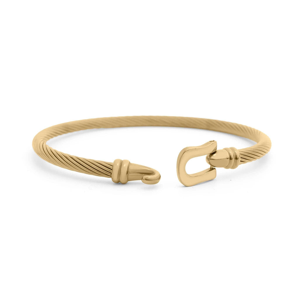 BUCKLE BANGLE BRACELET - 18K GOLD PVD