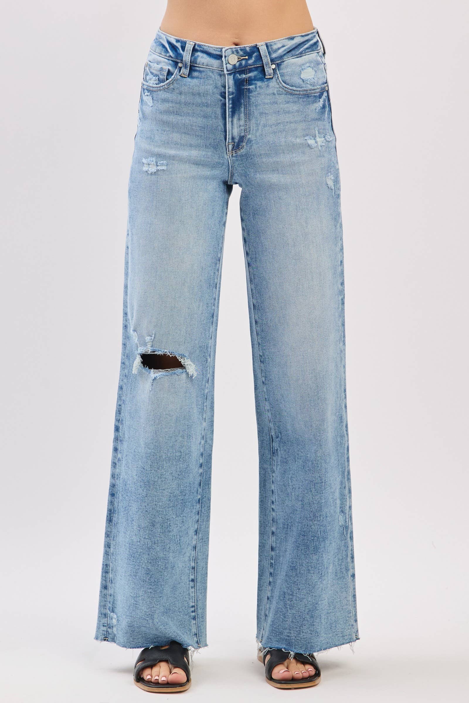 SELIA HIGH RISE WIDE LEG JEANS