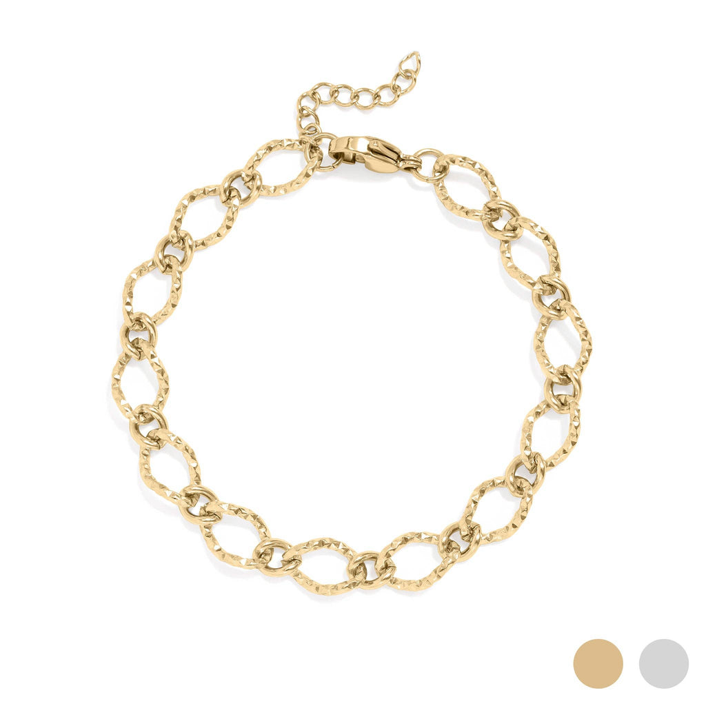 HALLI HAMMERED BRACELET - 18K GOLD PVD