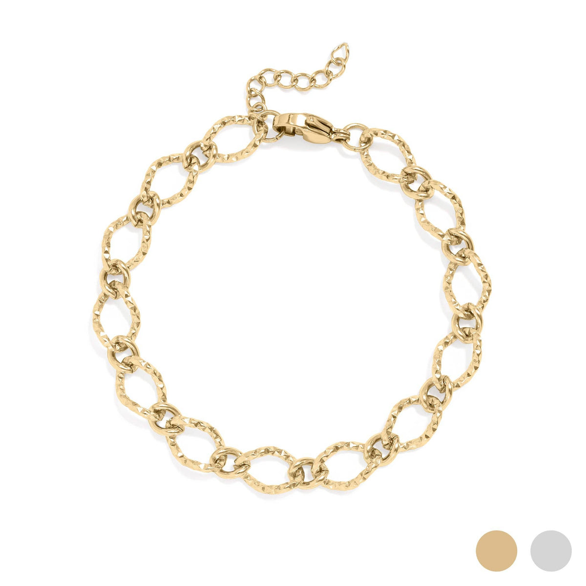 HALLI HAMMERED BRACELET - 18K GOLD PVD